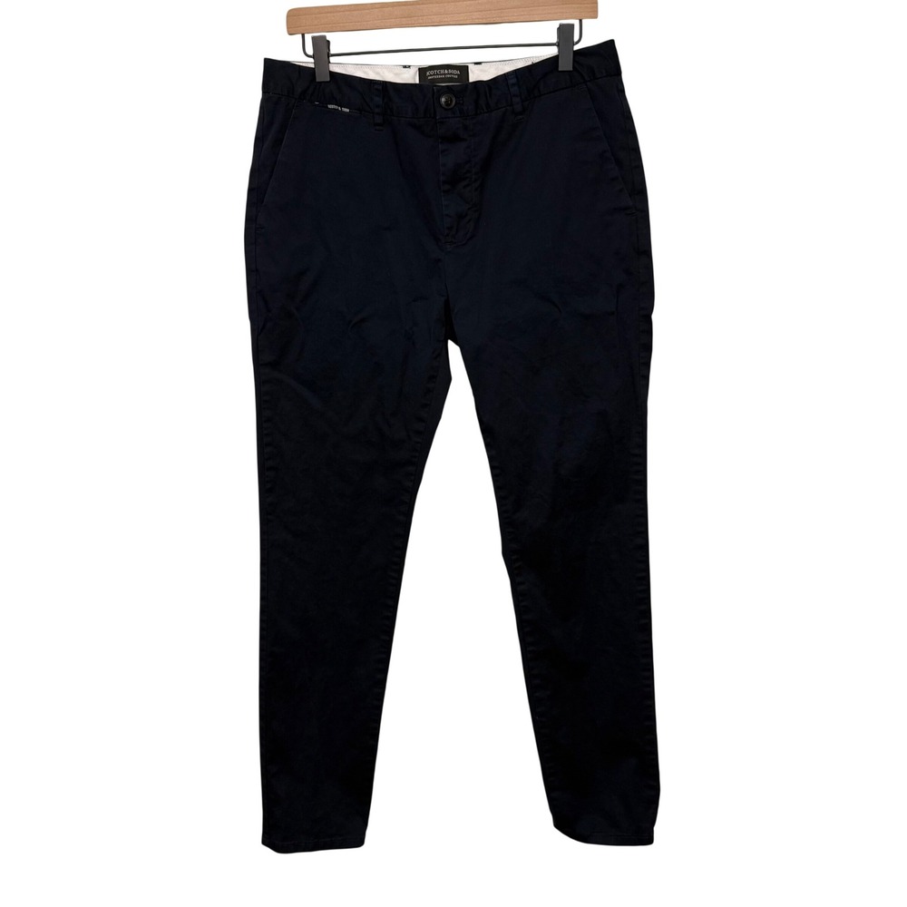 Scotch & Soda Mott Super Slim Fit Navy Blue Chino Pants Mens 32x32 155194-20
